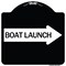 Signmission Boat Launch With Right Arrow Heavy-Gauge Aluminum Architectural Sign, 18" x 18", BW-1818-24405 A-DES-BW-1818-24405 - alternate 1
